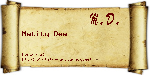 Matity Dea névjegykártya